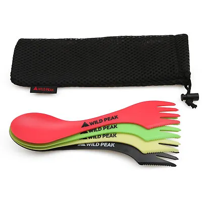 £10 • Buy Plastic Spork - Colourful All In One Spoon, Fork, Knife Cutlery From Wild Peak ▲