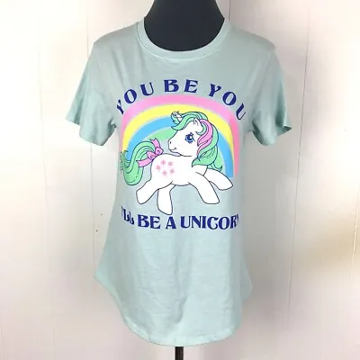 My Little Pony  Be A Unicorn  T-Shirt Women L Aqua Blue Cotton 34x27 • $10.18