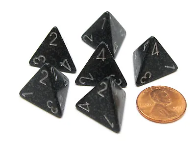 Speckled 18mm 4 Sided D4 Chessex Dice 6 Pieces - Ninja • $4.12