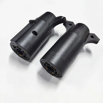 2x 7 Way Round To 4 Pin 5 Pin Flat Trailer Wire Light Adapter Plug RV Connector • $18.96