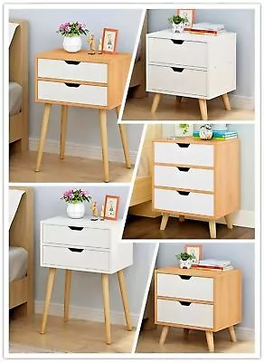 Wooden Bedside Table Drawers Nightstand Unit Cabinet Storage Bedside Table • $58