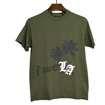 BANNED LA Vintage Green Puff Print Black Size Small I LOVE LA • $32.66