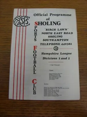 29/11/1980 Sholing Sports V Fareham Town [Hampshire Senior Cup] . All UK Orders • £3.99