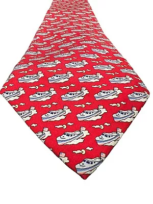 Martha Vineyard Vines Tie Boat Yacht Necktie Red • $12.88