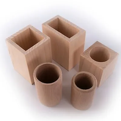 £6.79 • Buy Plain Wooden Pencil Stand Holder Box /Pen Desktop Organizer /Mug Coup Container