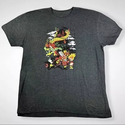 Super Mario Bros T-Shirt Graphic T Shirt Sz XXL Gray Samurai Dragon • $10