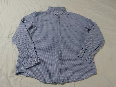 Vineyard Vines Tucker Shirt Mens Large Slim Fit Blue Plaid Long Sleeve Button Up • $13.99