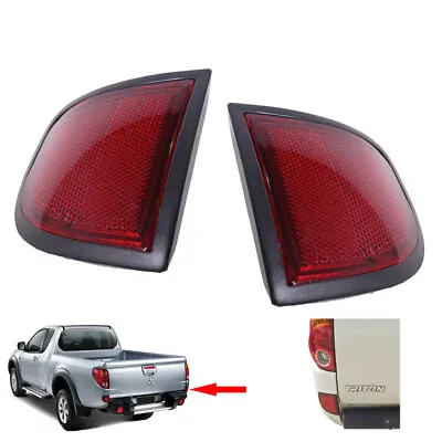 Rear Tail Reflectors Light Red Fits Mitsubishi L200 Triton Pickup 2005-2015 • $30.55