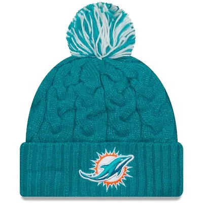 Miami Dolphins Cable Hat Beanie Cap Logo NFL Football Cuff Dolphin New Women • $24.95