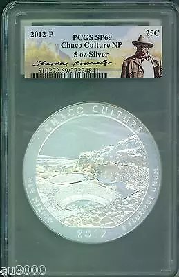 2012-P CHACO CULTURE AMERICA BEAUTIFUL 5 Oz SILVER PCGS SP69 Theodore Roosevelt • $550