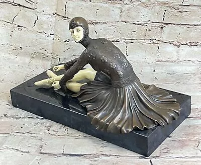 Vintage Large Art Deco Dancer Dimitri Chiparus Bronze Sculpture Signed Decor • $314.65