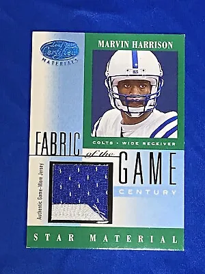 2001 Leaf Certified Materials Marvin Harrison Fabrics Of The Game Jersey #’d /21 • $39.99