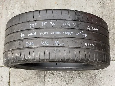 1x 285 35 20 Michelin Pilot Super Sport 104Y Tyre DOT 3414 4.2mm K2 XL • $56.03