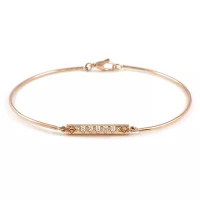 GUCCI Bracelet Diamantissima Bar 5 Point Diamond 750 Rose Gold #17 • $854.57