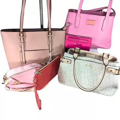 Lot Of 6 Pink Purses Totes Wallet Wristlet - Kate Spade CK Nanette Lepore • $59.99