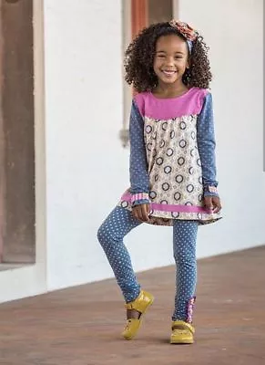 Matilda Jane BY DESIGN Leggings 4 Blue Pink Polka Dot Make Believe NWT In Bag • $39.95