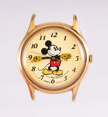 Vintage Lorus Mickey Mouse Disney Gold Tone Watch Japan Quartz Working • $14.55