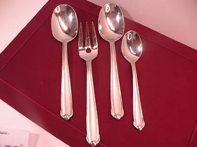 Mikasa 18/8 Stainless Classico Satin 2 Serving Spoon 1 Serving Fork 1 Soup Spoon • $29.75
