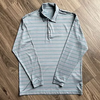 Nike Golf Dri Fit UV Polo Shirt Men’s Size XL Blue Striped Long Sleeve Rugby • $24.77