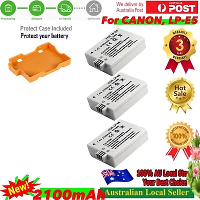 3 X Battery 2.1Ah For CANON LP-E5 LPE5 Eos 450D 500D 1000D Rebel T1i Xs - LP-E5 • $36.98