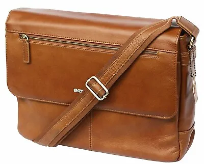 Leather Messenger Bag Cross Body Shoulder Strap Business Case Briefcase Travel ( • £161.49