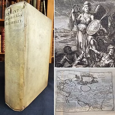 1757 VELLUM (Arriani Nicomedensis) Expeditionis Alexandri ENG MAP Latin & Greek • £6.50