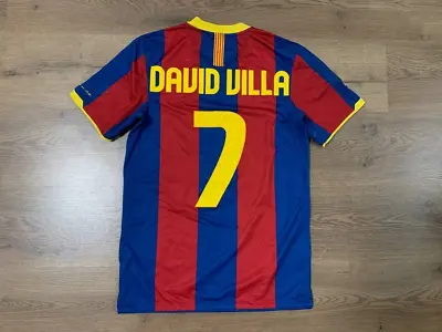 Fc Barcelona Spain 2010/2011 Home Football Shirt Jersey Size S David Villa #7 • £143.99