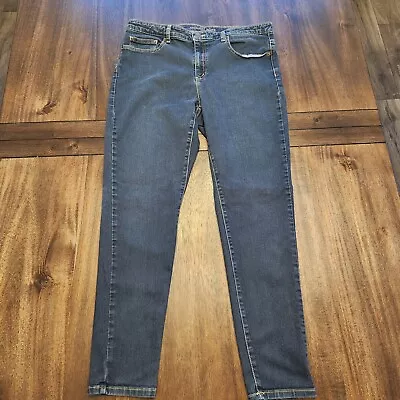 Michael Kors Jeans Size 14 Womens Izzy Skinny Mid Rise Blue Denim Stretch • $26.99