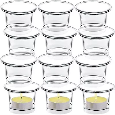 Tealight Candle Holder Set Of 12Glass Votive Candle HoldersClear Tea Light Ho... • $18.16