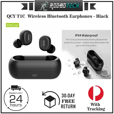 Stereo Bluetooth Earphones QCY-T1C - Black • $29.99
