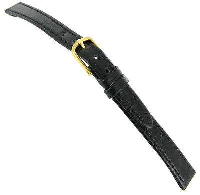 10mm Morellato Black Genuine Leather Bison Grain Stitched Watch Band Regular 826 • $13.56