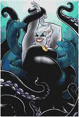 Little Mermaid Villain Ursula Sea Witch Cartoon Cross-Stitch Pattern Chart • $15.96