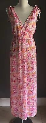 Maxi Dress TARGET Pink Orange White Floral Shirred Waist Long Plus Size 18 NEW • $39.99