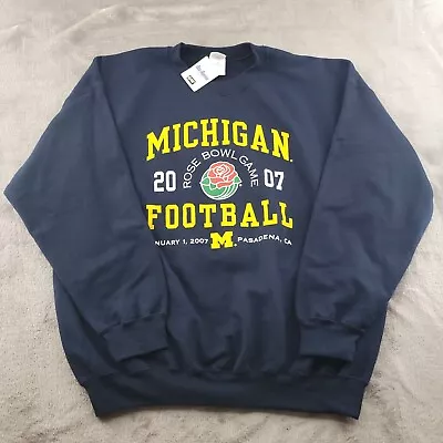 Michigan Wolverines  Sweater Mens XL Blue Rose Bowl Football Pullover Crewneck • $39.97