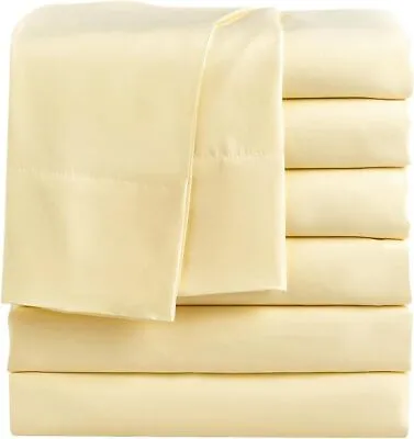 Luxurious 800 Thread Count Egyptian Cotton Flat Sheets - Ivory Solid • $198.13