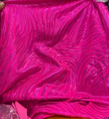 Fuchsia Mystique Zebra Nylon Poly 4way Stretch Spandex Fabric Dancewear Swimwear • $22.99
