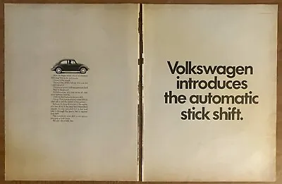 $9.99 • Buy 1968 VW Volkswagen Bug Beetle Car Automatic Stick Shift 2-Pg Vintage Print Ad