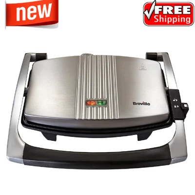 £29.49 • Buy VST025 3-Slice Panini Press Stainless Steel, Toastie, Sandwich Maker