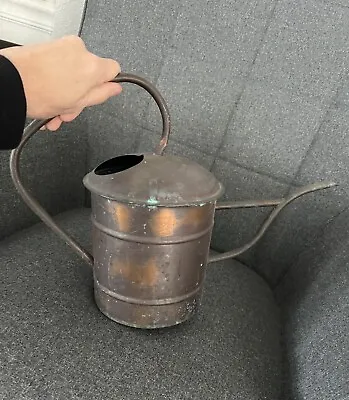 Vintage Mid Century Brass Watering Can Retro Copper Verdigris Patina Oil Can • $59.99