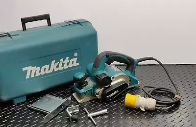 MAKITA KP0810 110v Power Planer 82mm With New Blades 4mm Cut Cary Case Woodwork • £99.99