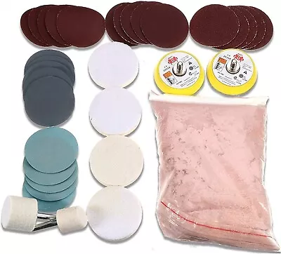 Glass Polishing Kit Deep Scratch Remover Multifunctional Cerium Oxide 34pcs/Set • £17.99