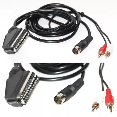 Atari ST Computer To SCART TV Monitor Lead / Cable With 2x RCA Phono Audio • £18.50