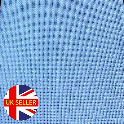 Light Blue Aida 14 Count Cross Stitch Fabric Material 100% Cotton Colour • £5.55