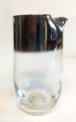 Vintage MCM Silver Rimmed Martini Cocktail Pitcher Barware 6.25 Inch Tall • $26.99