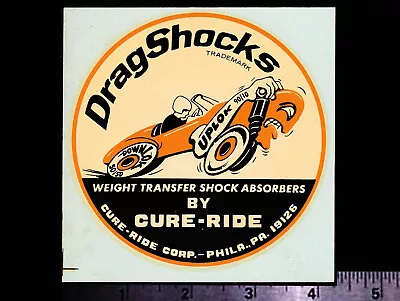 CURE RIDE Drag Shocks Phila PA. Original Vintage 1960's Racing Water Slide Decal • $9.48