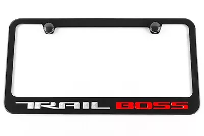 Chevrolet Trail Boss Engraved License Plate Frame Black Metal USA Made In-Stock • $33.95