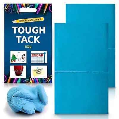 2 Super Tough Tack Blue Tac 150g Reusable Handy Size Sticky Adhesive Putty Glue • $5.79