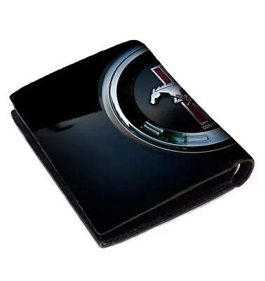 New Ford Mustang GT Emblem Badge Wallet Black Leather Card Money Holder • $27.99