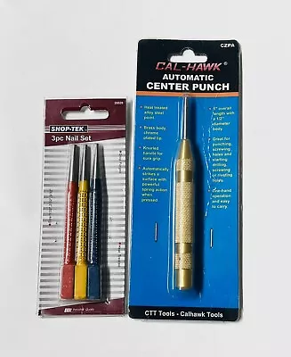 3-Piece Nail Punch Set (1/32  2/32  And 3/32 ) And 1-Piecs Auto Center Punch • $10.99