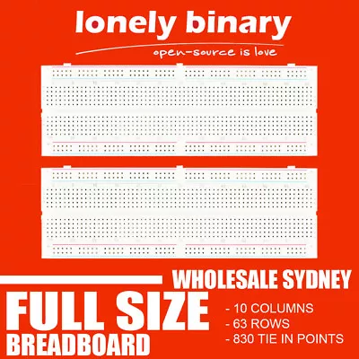 $6.99 • Buy FULL SIZE Solderless Breadboard PCB 830 TIE Points MB-102 Arduino Raspberry PI 